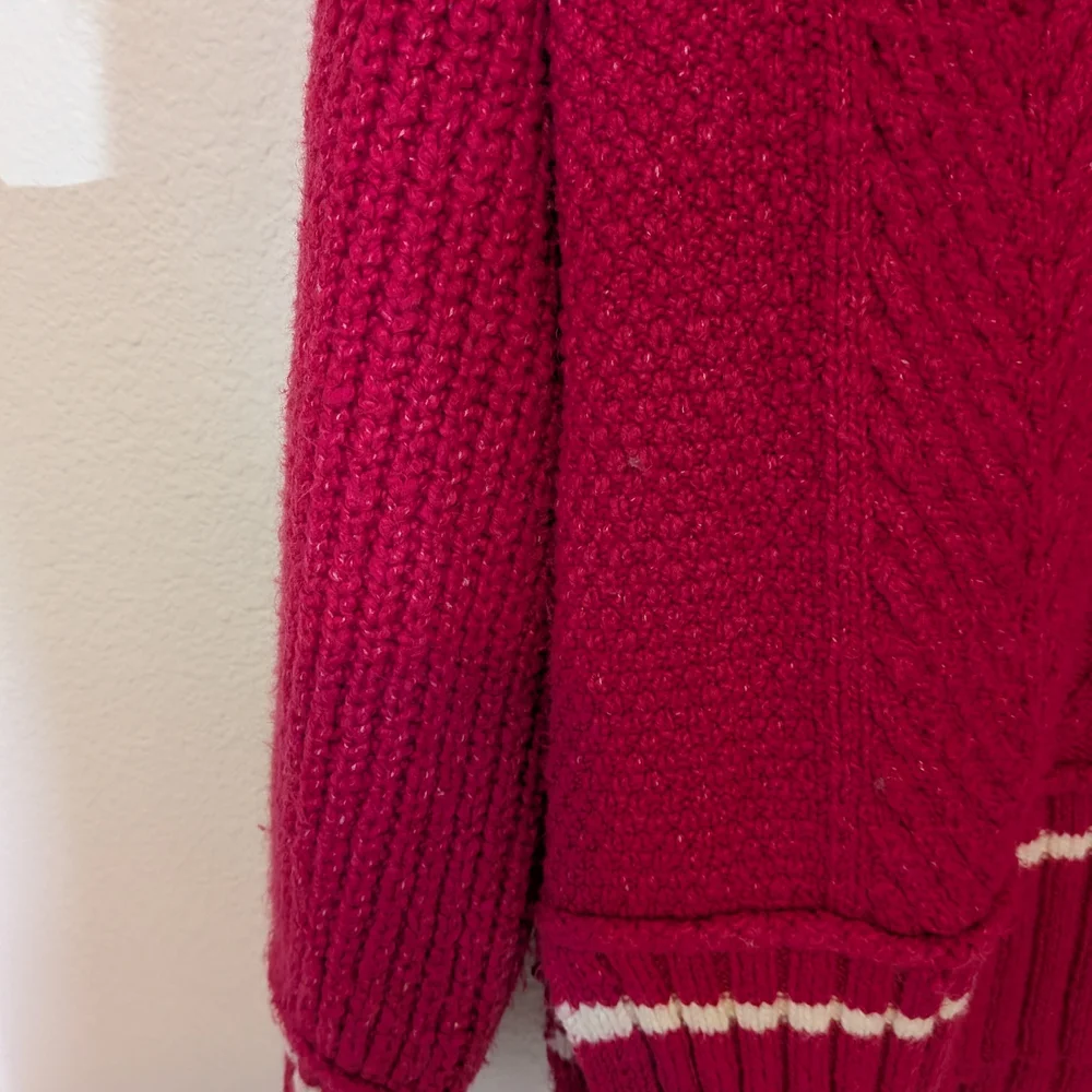 Anthropologie V-Neck Sweater in Vibrant Pink - Picture 4 of 5